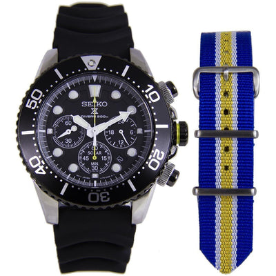 Seiko Solar Divers 200m Watch SSC021 SSC021P1 with Addt'l Strap
