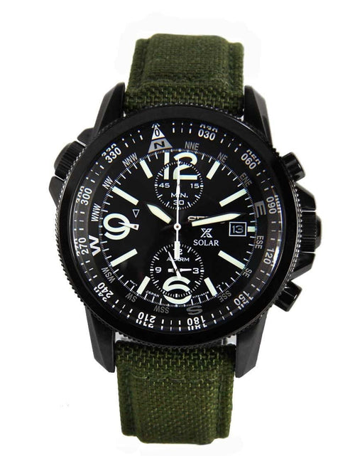 Load image into Gallery viewer, Seiko Solar Prospex Green Military Watch SSC295 SSC295P1
