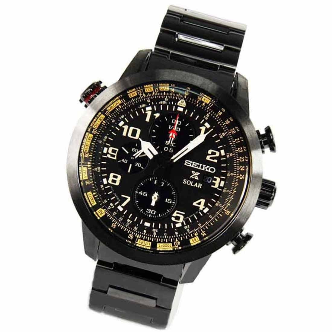 Seiko Solar Prospex Black Stainless Watch SSC419 SSC419P1
