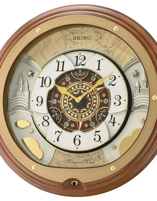 Load image into Gallery viewer, QXM381B QXM381-B Seiko Melodies in Motion Musical Round Wall Clock
